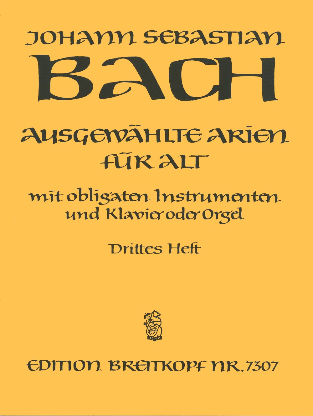 Bach: Selected Arias for Alto - Volume 3