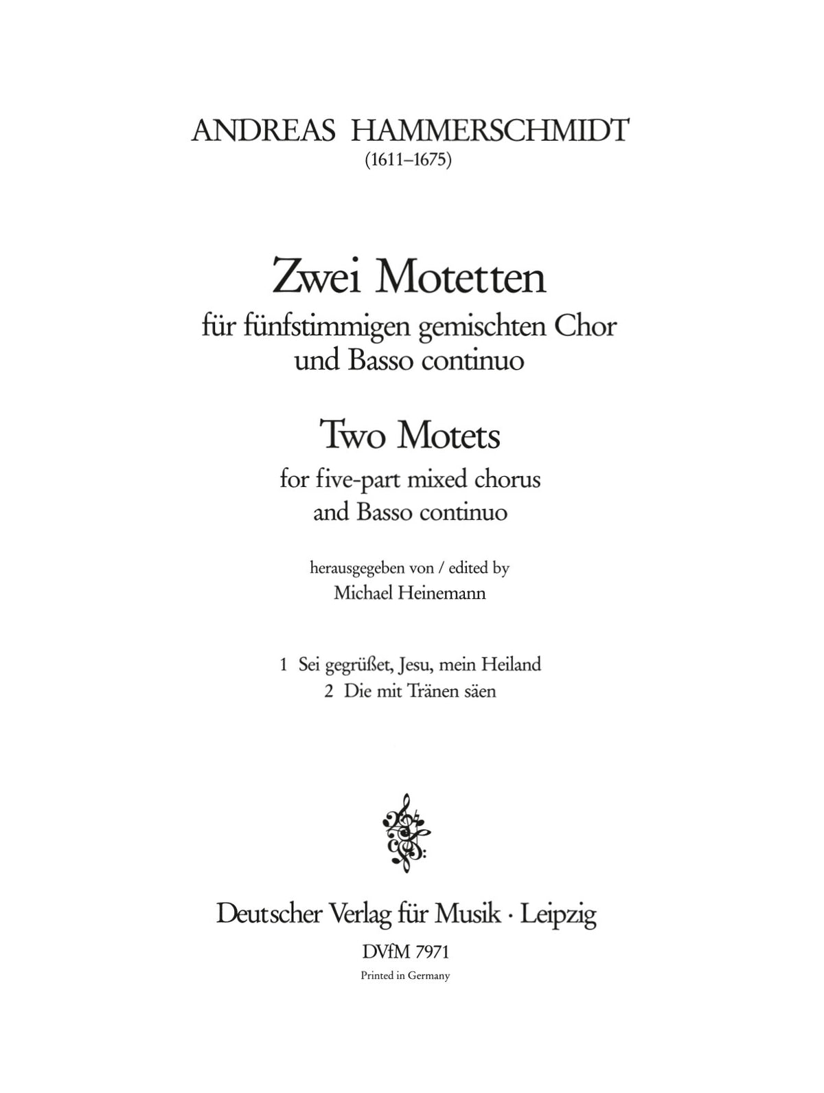 Hammerschmidt: 2 Motets from "Chormusic"