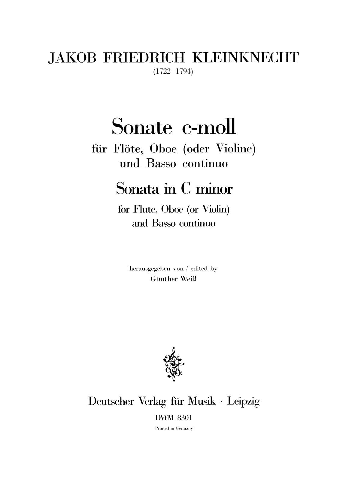 Kleinknecht: Sonata in C Minor
