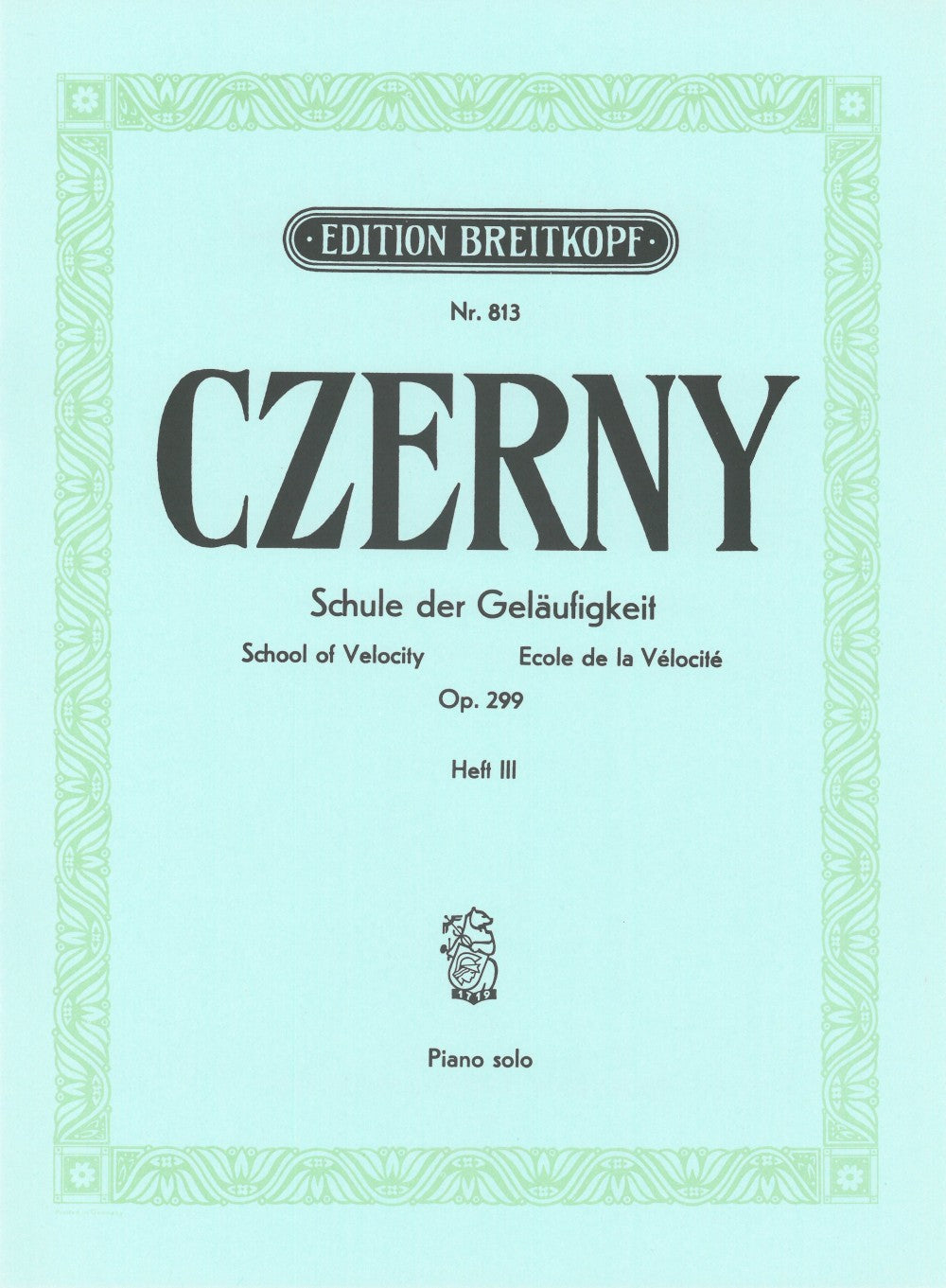 Czerny: School of Velocity, Op. 299 - Volume 3