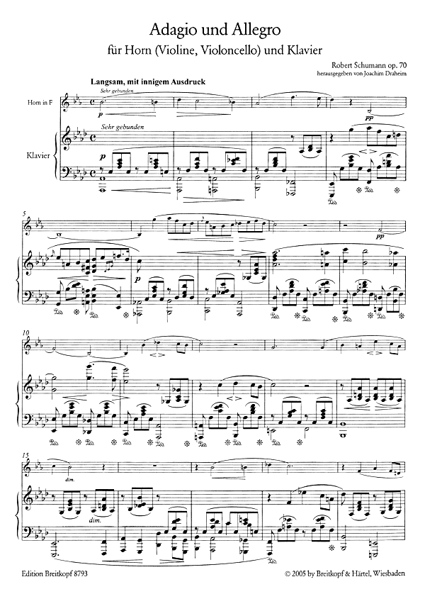 Schumann: Adagio and Allegro, Op. 70