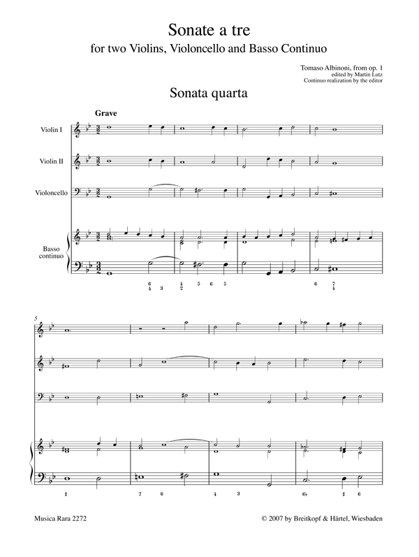 Albinoni: Trio Sonatas, Op. 1, Nos. 4-6