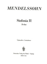 Mendelssohn: Sinfonia II in D Major, MWV N 2