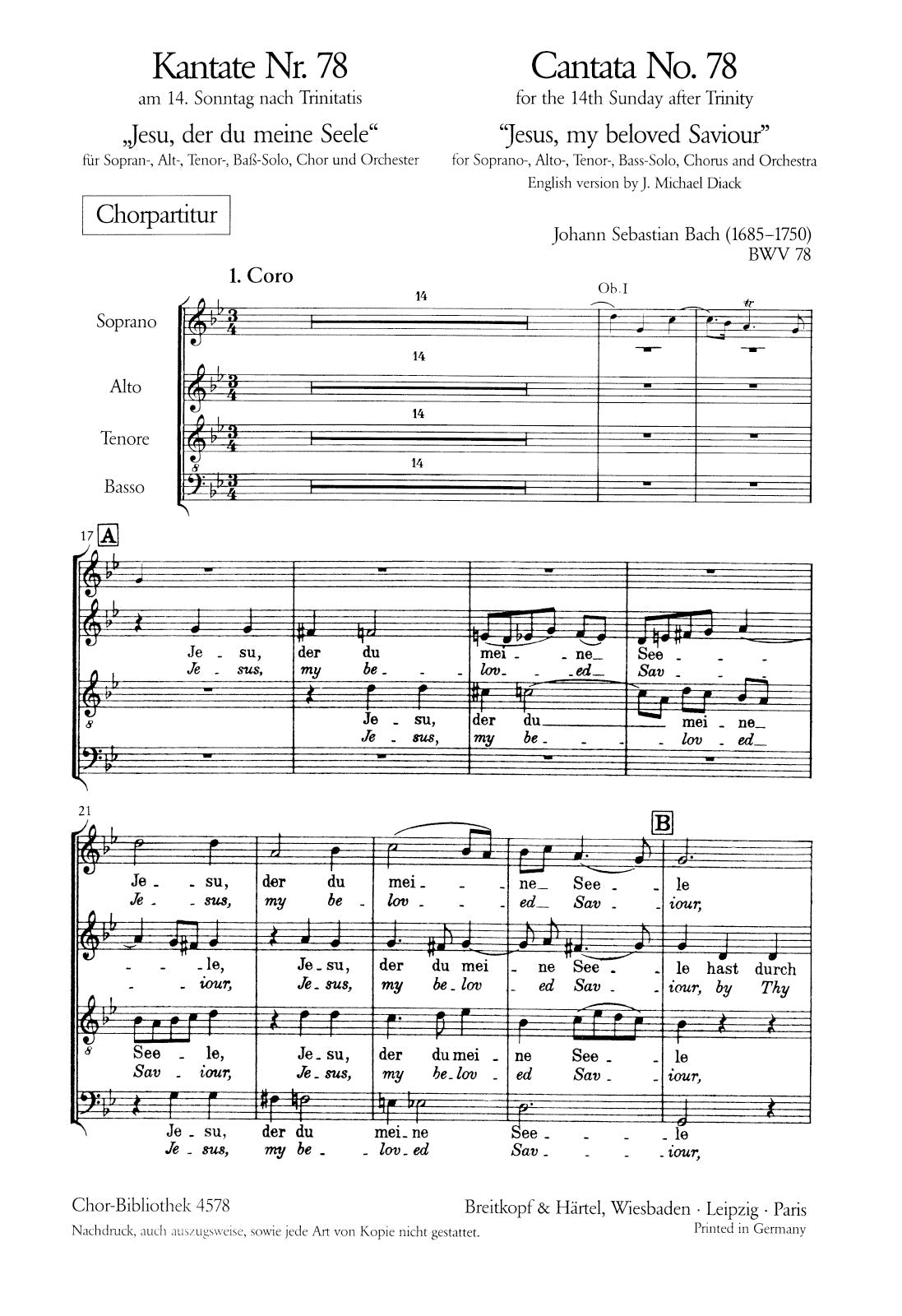 Bach: Jesu, der du meine Seele, BWV 78
