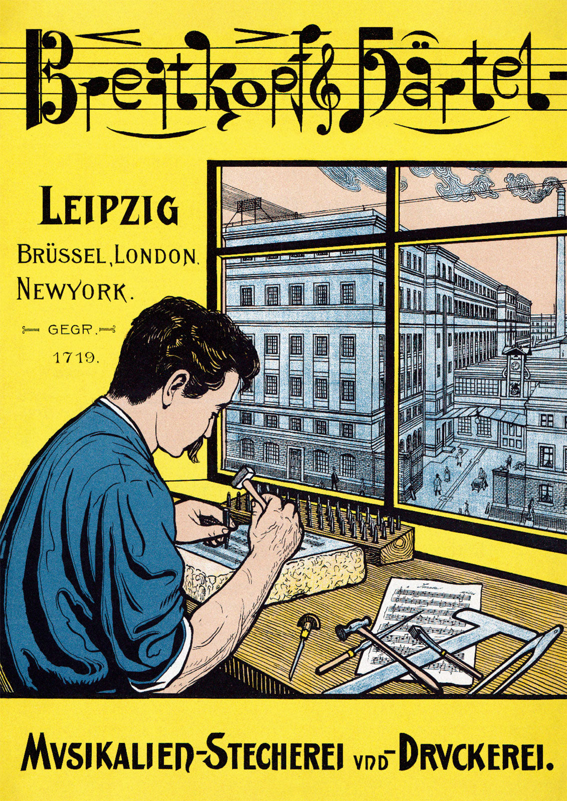 Poster "Music Engraving Leipzig 1910"