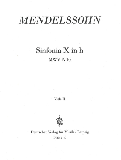 Mendelssohn: Sinfonia No. 10 in B Minor, MWV N 10