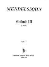 Mendelssohn: Sinfonia No. 3 in E Minor, MWV N 3
