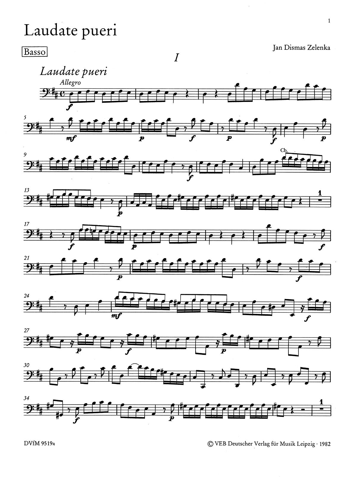 Zelenka: Laudate pueri, ZWV 81