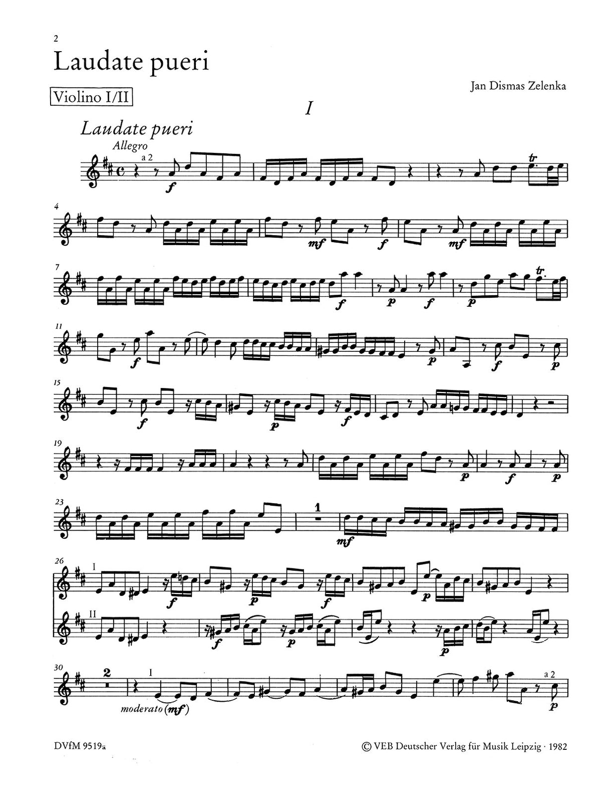 Zelenka: Laudate pueri, ZWV 81