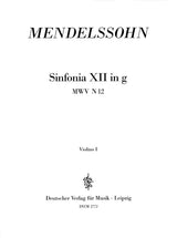 Mendelssohn: Sinfonia No. 12 in G Minor, MWV N 12