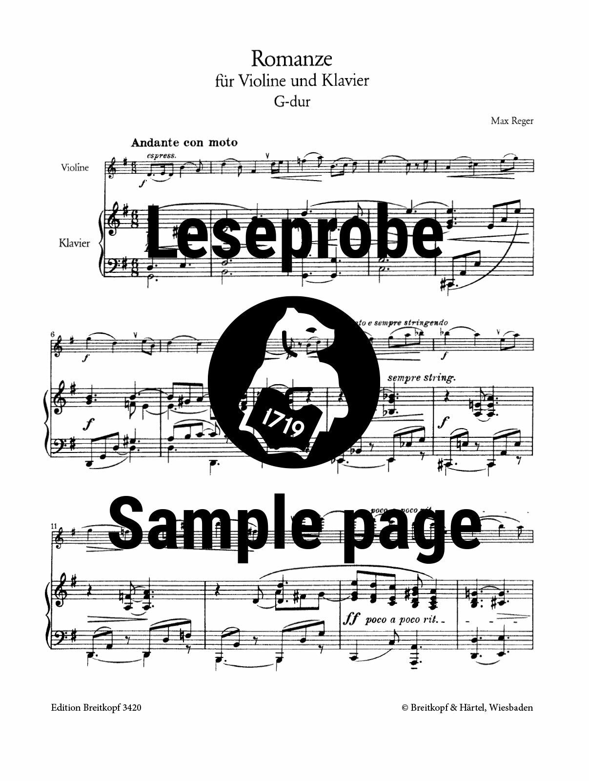 Max Reger – Breitkopf US