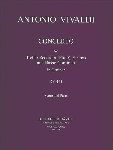 Vivaldi: Recorder (Flute) Concerto in C Minor, RV 441