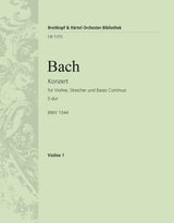 Bach: Violin Concerto in E Major, BWV 1042